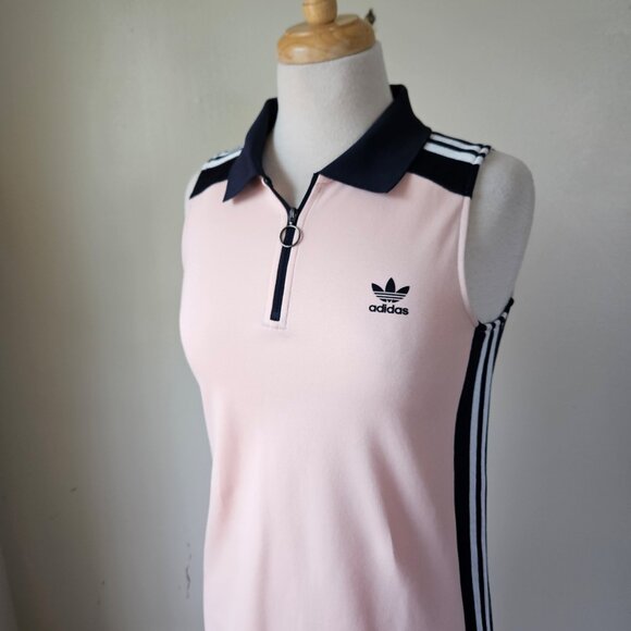 Adidas Trefoil Knit Dress "Icey Pink/Legend Ink" Colorblock Polo Tennis Golf S - Picture 3 of 7